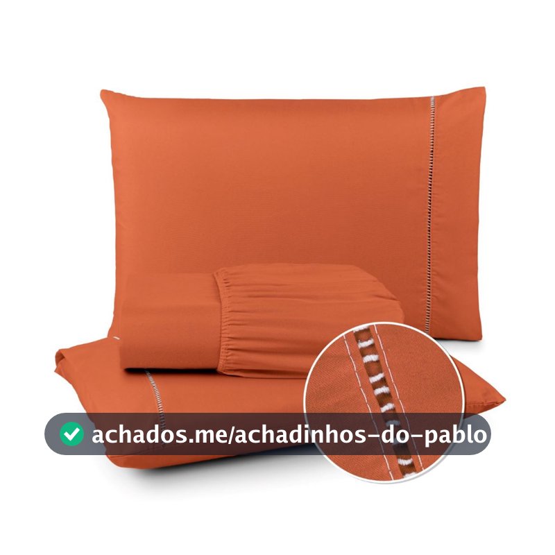 Jogo de Lençol Cama Box 400 Fios Micropercal Toque Macio e Suave com elástico e detalhe em Ponto Palito