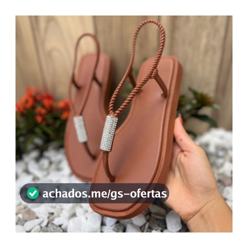 Sandália Feminina Rasteirinha Luxo Premium Confortável Com Strass Promoção Ekvos Proprium