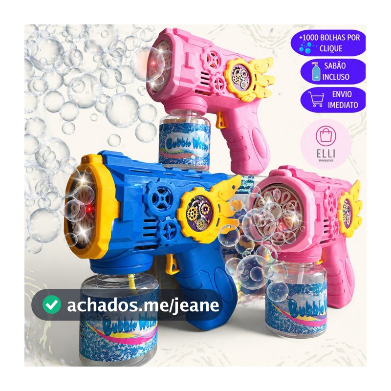 Lança Bolhas de Sabão com Luz Led Brinquedo Infantil Arminha de Bolha Diversão Crianças