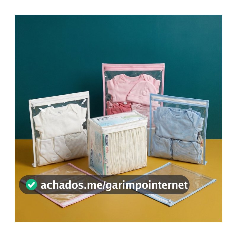 Kit 6 Peças Maternidade – 5 Saquinhos Organizadores + 1 Porta Fralda/Remédio Necessaire