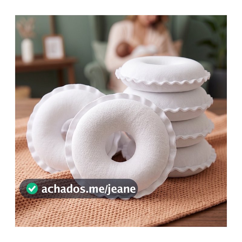 Kit 6 Rosquinhas de Amamentação Protetor de Mamilos 100% Algodão Lavável Pós Parto Maternidade Antialérgico