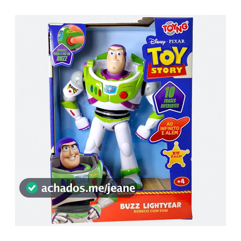 Boneco Buzz Lightyear Toy Story Com Som Fala 10 Frases