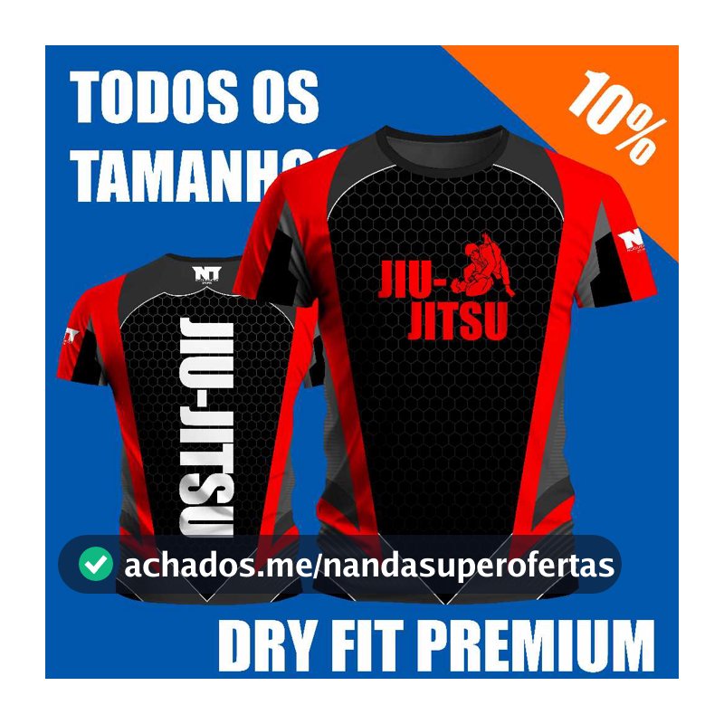 Camiseta Jiu-Jitsu BJJ Unissex  Dry Fit Treino, Academia, Arte Suave Secagem Rápida e Leve