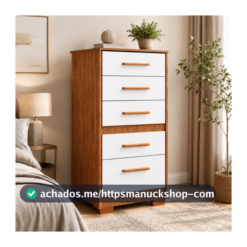 Cômoda Gaveteira P/ Quarto Reforçada 5 Gavetas Espaçosa Para Baby Gaveteiro Organizador Bebê Prymacy