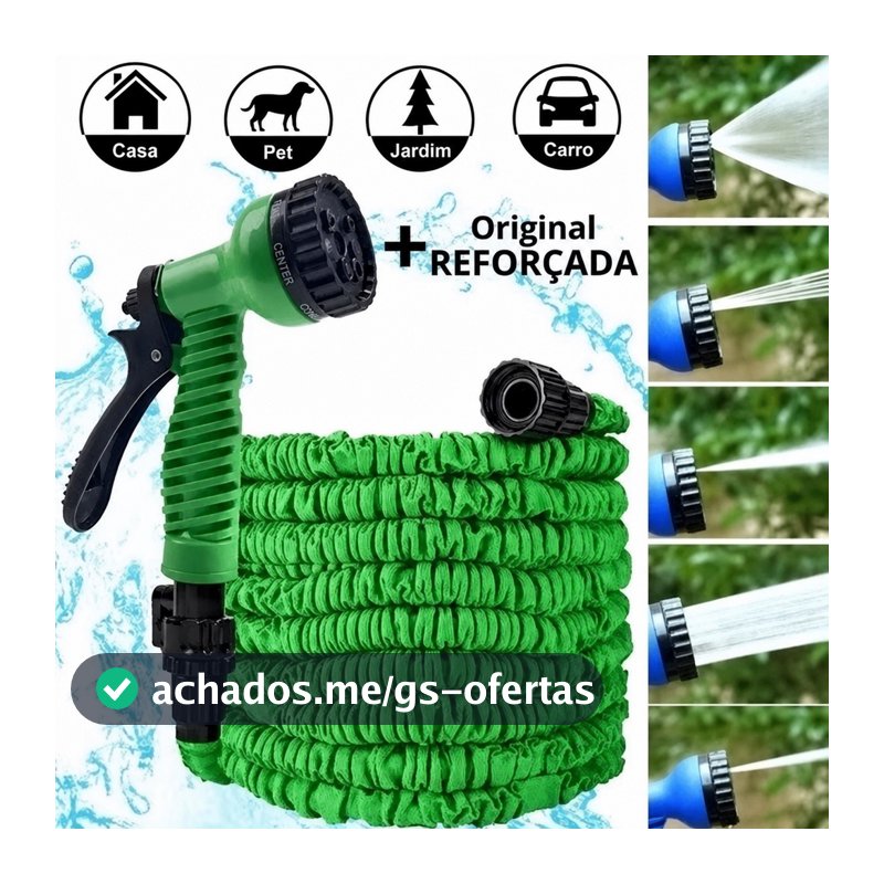 Mangueira Mágica Expansível Elástica Flexível Tamanhos 15m /30m Metros Jardim Retrátil Multiuso Plantas