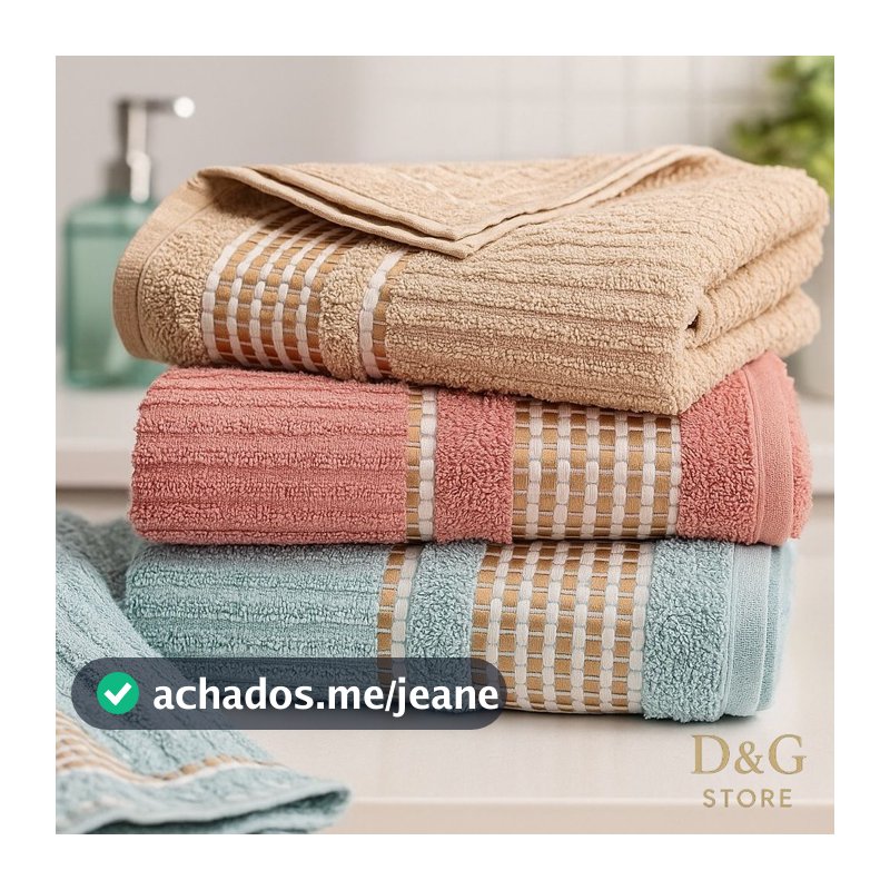 Kit 4 Toalhas Rosto Tokio Canelada 65x45cm 100% Algodão Premium Alta Absorção e Toque Macio