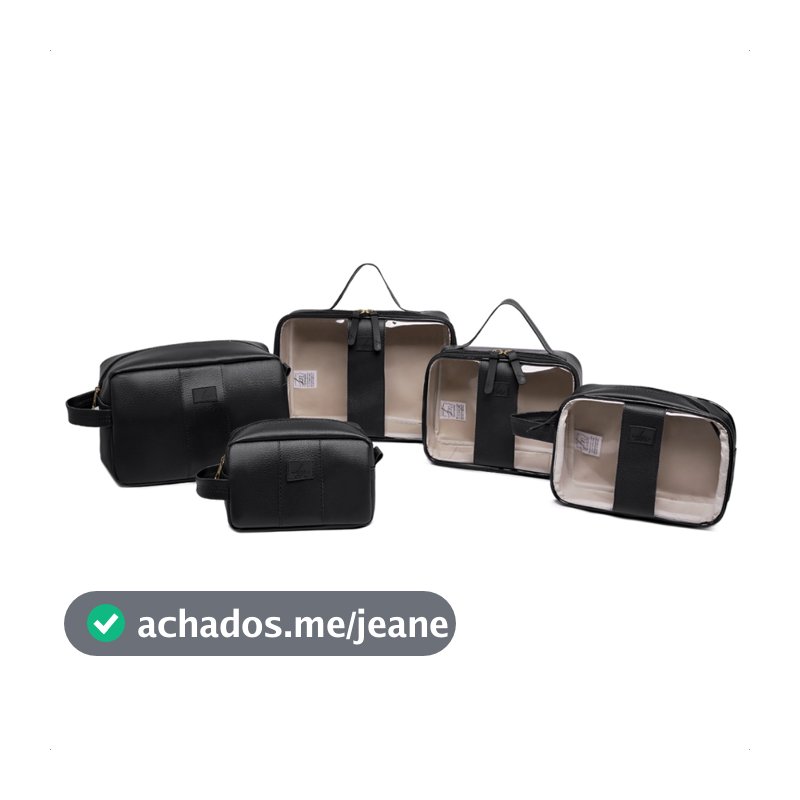 Kit 5 Necessaires Organizadoras Transparente Maletas P M G Viagem