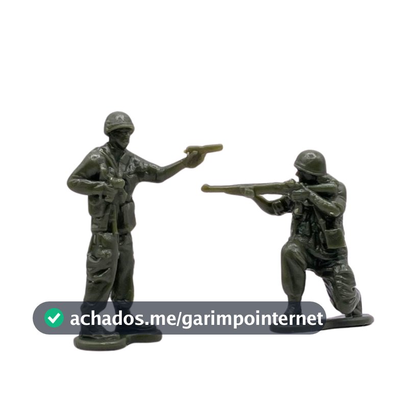 Kit 60 Soldadinhos de Brinquedo Verde Militar Exército Mini Soldado Festa Dia das Crianças Natal