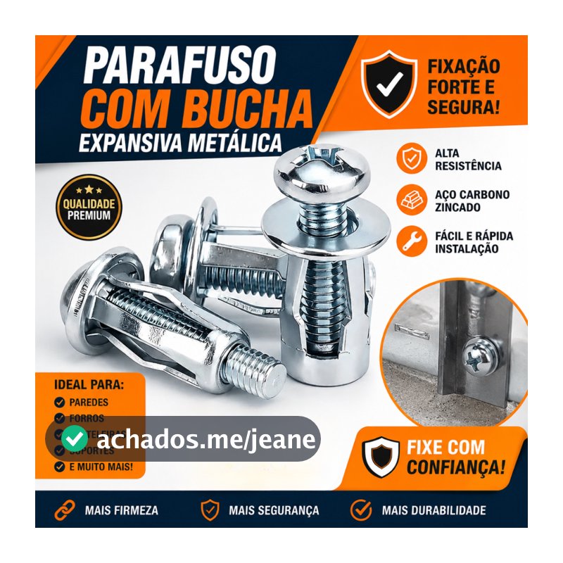 Rebite Grampo Parafuso de Expansão Metal Uso Geral Kits