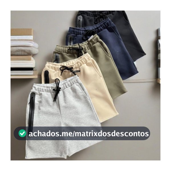 Shorts unissex casuais com zíper