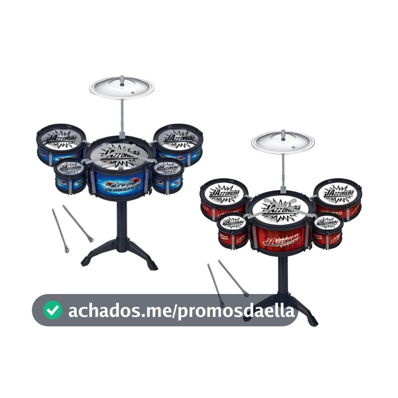 Bateria Infantil Intrumento musical 5 tambores azul Vermelho Brinquedo drums instumento infantil