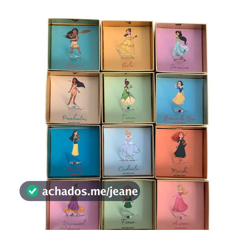 Anel Princesas Prata 925 | Escolha sua Princesa | Bela, Rapunzel, Tiana, Ariel e mais | Rharis Joias