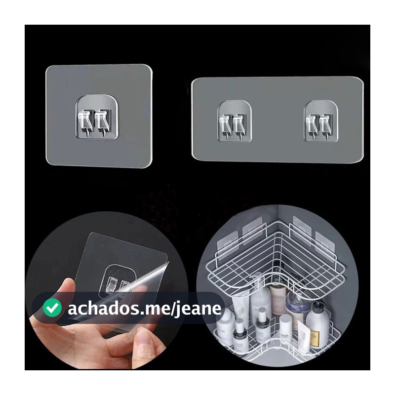 2 Pçs À Prova Dwaterproof Água Forte Adesivo Gancho Prateleira Adesivos Para Banheiro Cozinha Prateleiras De Parede Pega