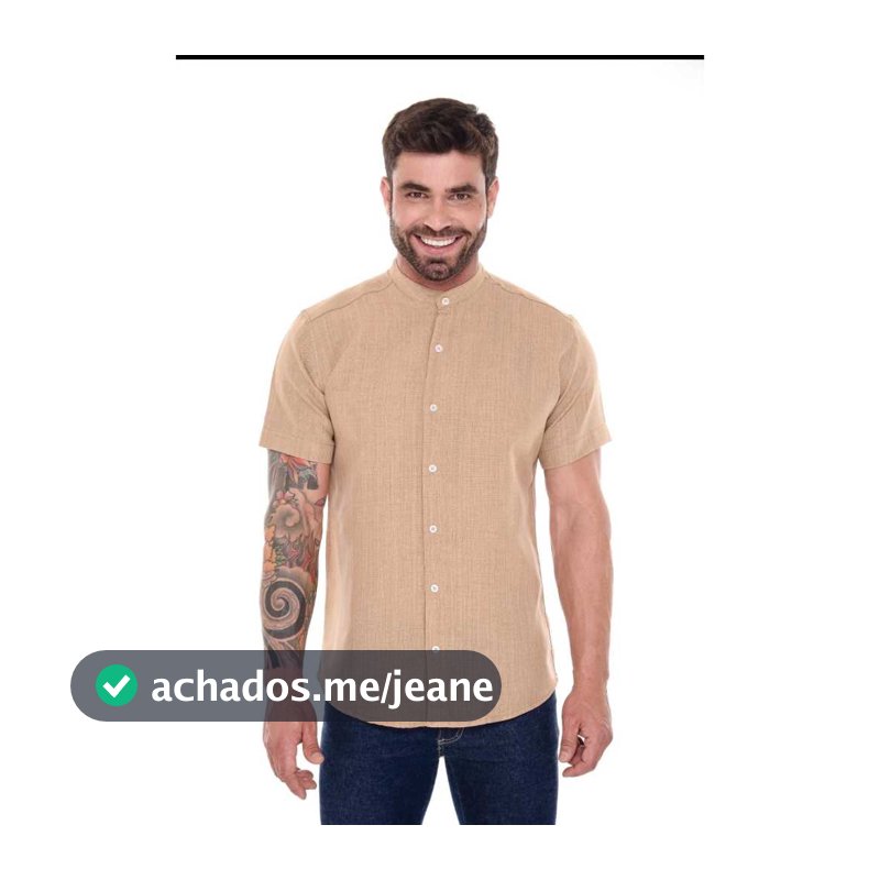 Camisa Slim Masculina Linho Rústico