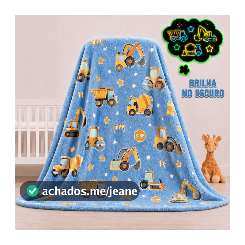 Manta Brilha No Escuro 1,80x2,00 Mt Varias Cores