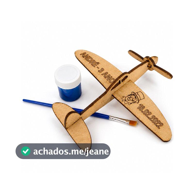 Lembrancinha para Pintar Avião mdf com Tinta e Pincel