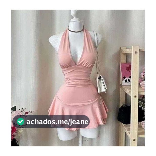 Vestido Curto Suplex Premium Miza Costa Nua Com Babado ( Miza )