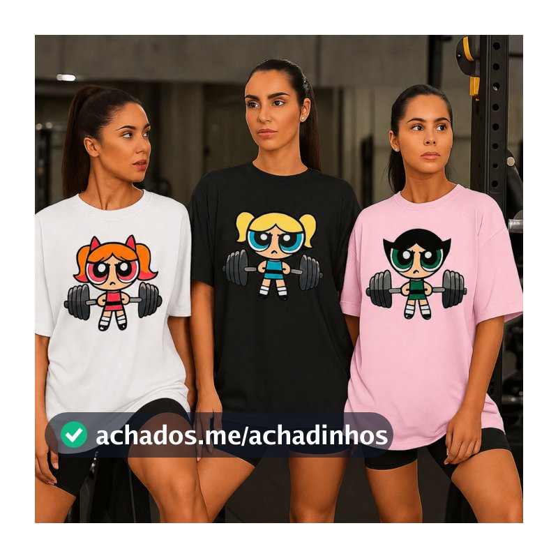 KIT 3 Camisetas Blusão ou 1 Feminino Roupa de Academia Fitness Meninas Super Poderosas Camisa Treino