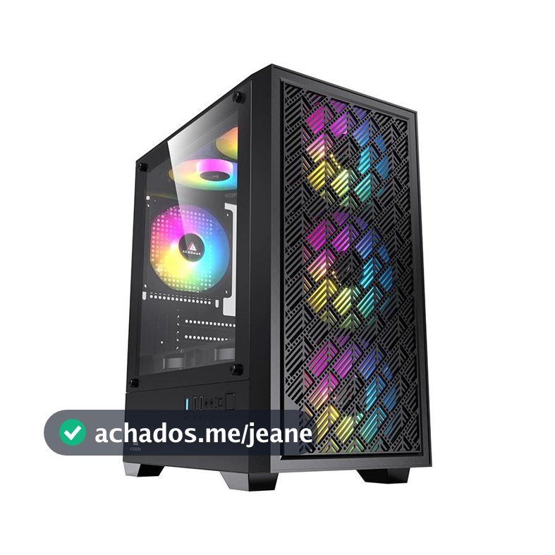 Gabinete Gamer Acegeek Matrix, Mini-Tower, Lateral de Vidro, Preto, AG-MATRIX-BK