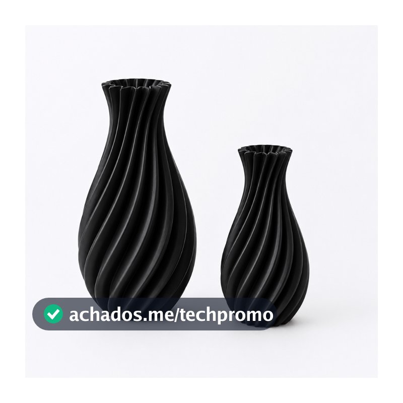 Kit 2 Vasos Decorativos em Espiral Impressão 3D Decoração Casa Luxo Minimalista
