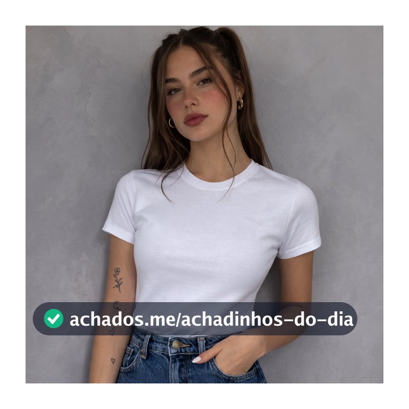 T-shirt Básica Baby Look Feminina Básica Dia a Dia Uniforme 100% Algodão Confortável