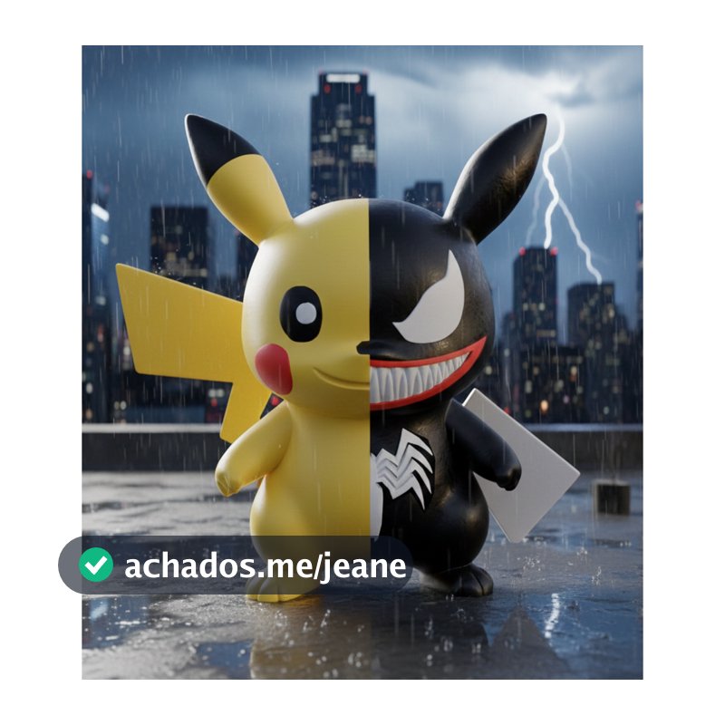 Pikachu Venom Dark Edition Boneco Decorativo Geek Colecionável 3D Presente Criativo Anime Marvel