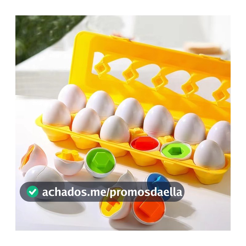 Brinquedo Educativo Jogo Encaixe Cartela 12 Ovos Coloridos Montessore