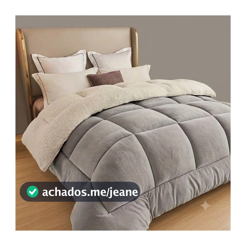 Coberdrom Edredom Casal Queen Manta Sherpa Dupla Face Micropercal 400 Fios Inverno Grosso