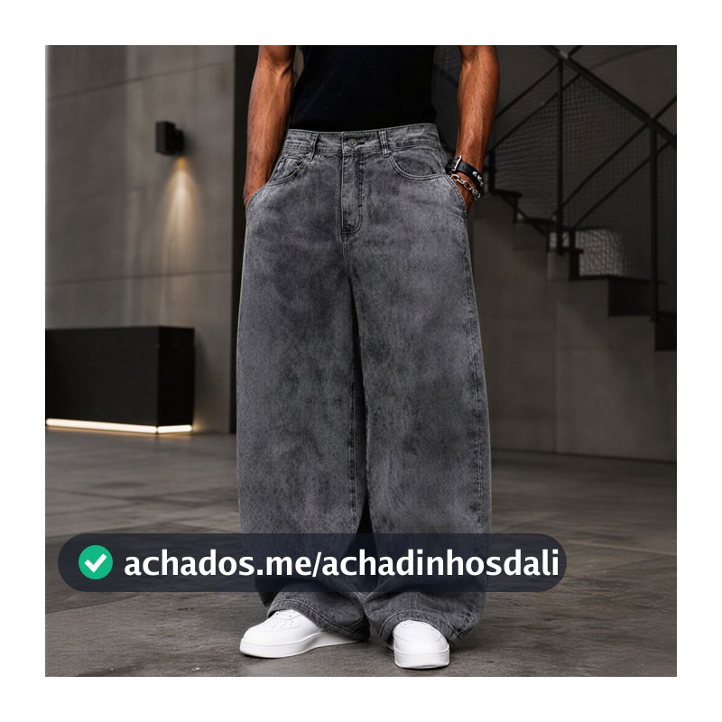 Calça Jeans Baggy Masculina Balão Larga Carpenter Streetwear Skatista Wide Leg Premium Casual Confortável Dazzling