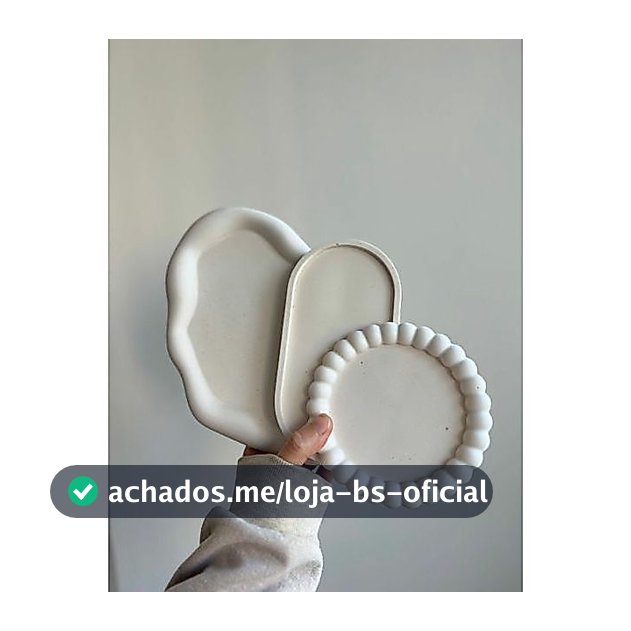 Kit 3 Bandejas Porta Jóias Nuvem Oval Lisa e Bublle