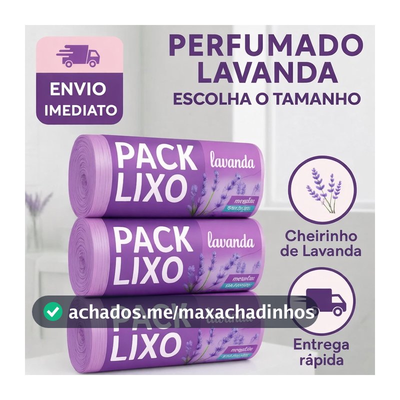 Saco de Lixo Perfumado Lavanda Neutralizador de Odor Pia e Banheiro Escolha o Tamanho - Extrusa-Pack
