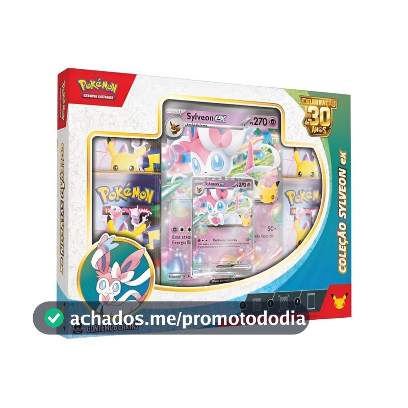 Box de Cartas Pokémon - Celebração de 30 Anos - Sylveon ex - Copag
