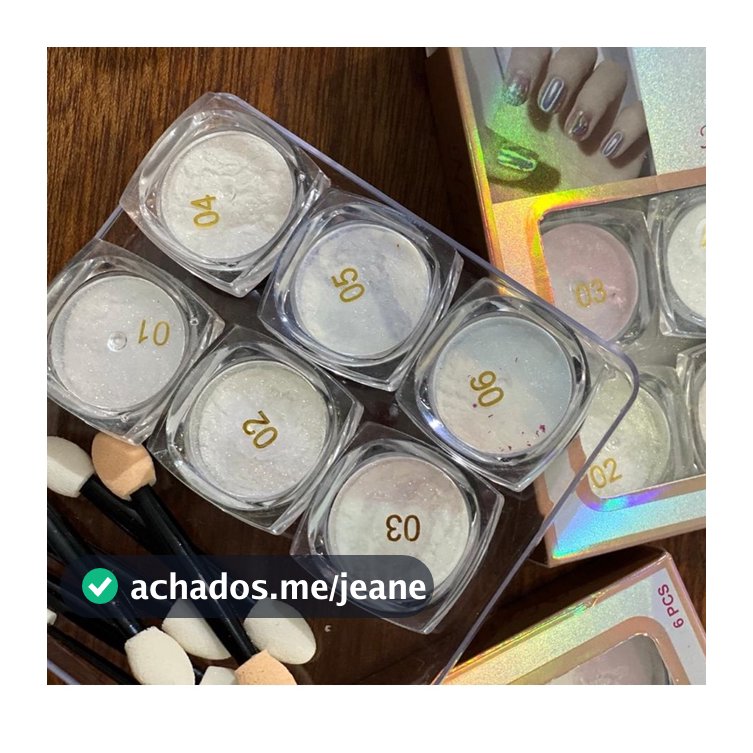 Kit 6x Pó Sereia Asa Borboleta Unhas Gel Encapsulada Glitter Escolher