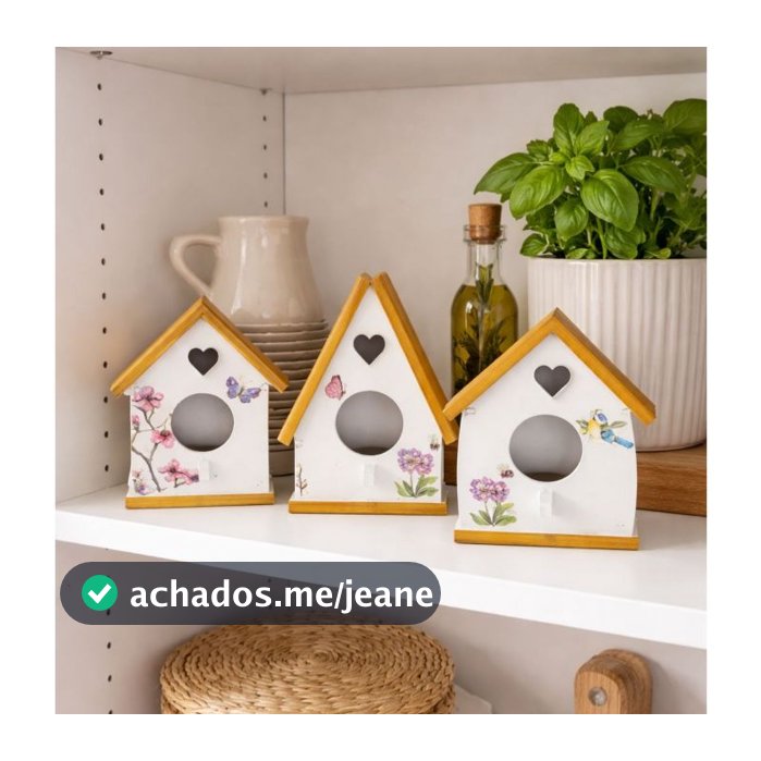 Trio casinha de passarinho fofos para decorar sua casa