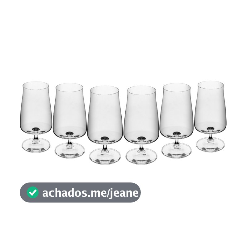 Jogo de Taças de Cerveja ALEX Cristal Bohemia 380ml Wolff | Luxo Premium | 6 Peças