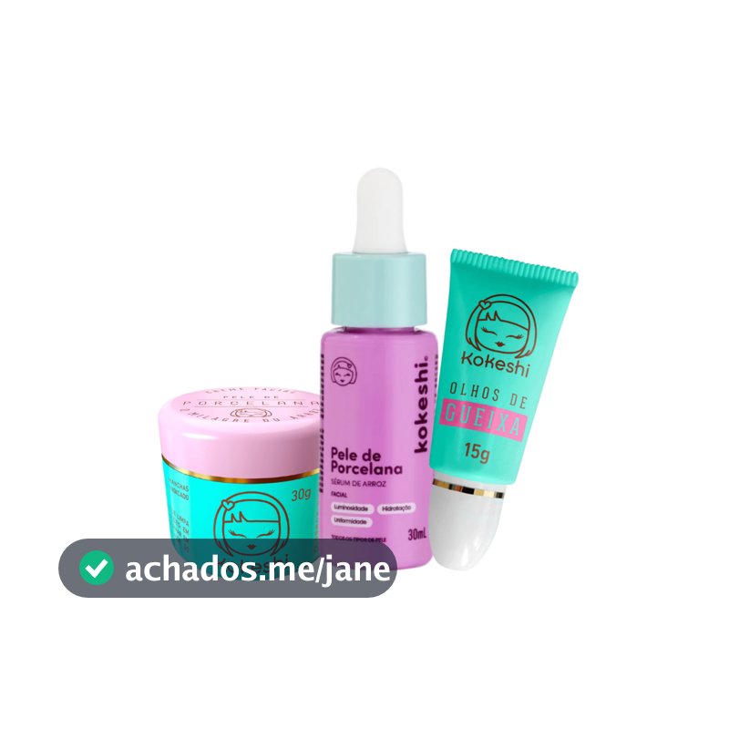 Kit Pele de Porcelana com Sérum de Arroz e Olhos de Gueixa Kokeshi