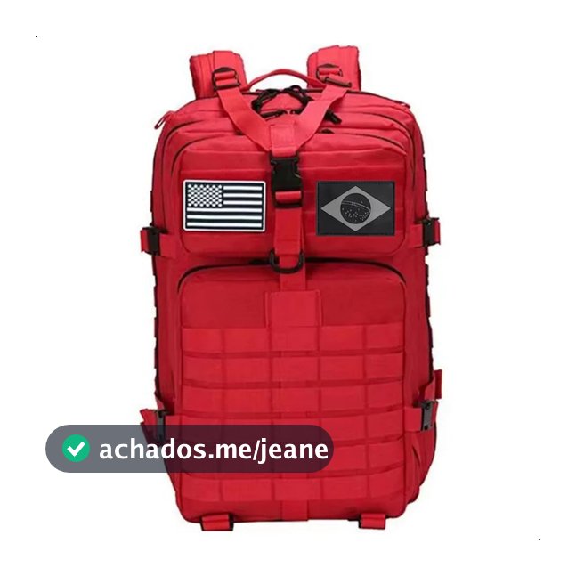 Mochila Militar 50 Litros Bombeiro Civil Oxford 1000D Impermeável Tática Assalt Reforçada +1BANDEIRA