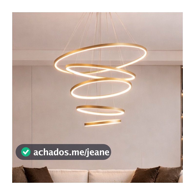 Luminaria Pendente Led Lura 60W 100W ou 140W Seleção de temperatura Quente/Neutro/Frio Dourado ou Preto Alut By Avant