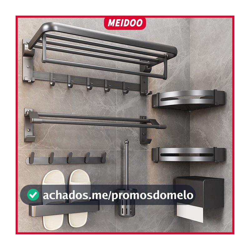 MEIDOO Toalheiro De Alumínio , rack De Armazenamento Para Banheiro , À Prova D'água Sem Perfuração