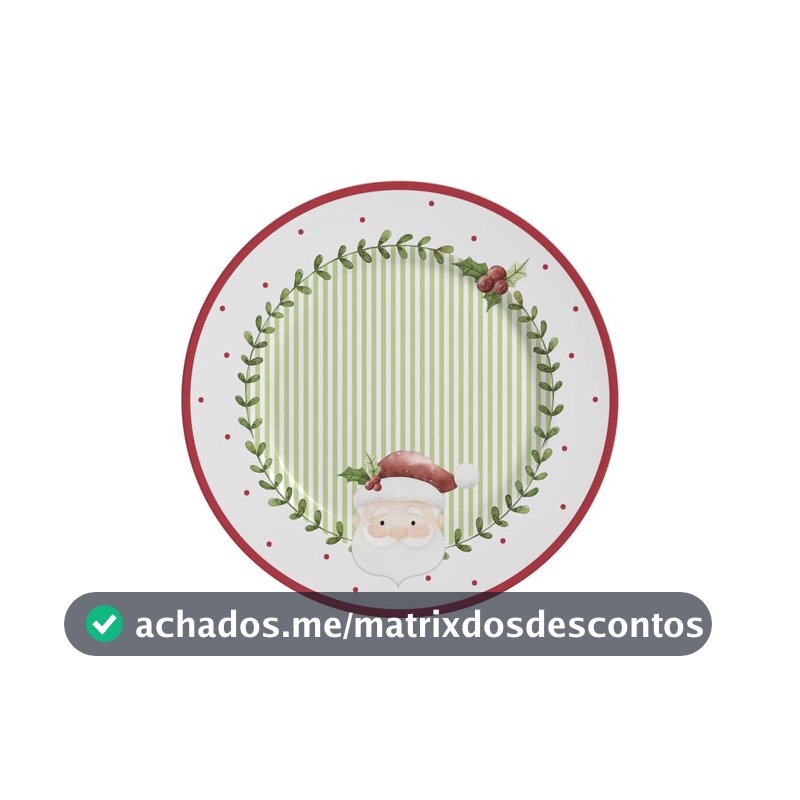 Conjunto com 6 Pratos de Sobremesa Ludic Natal Ø21cm