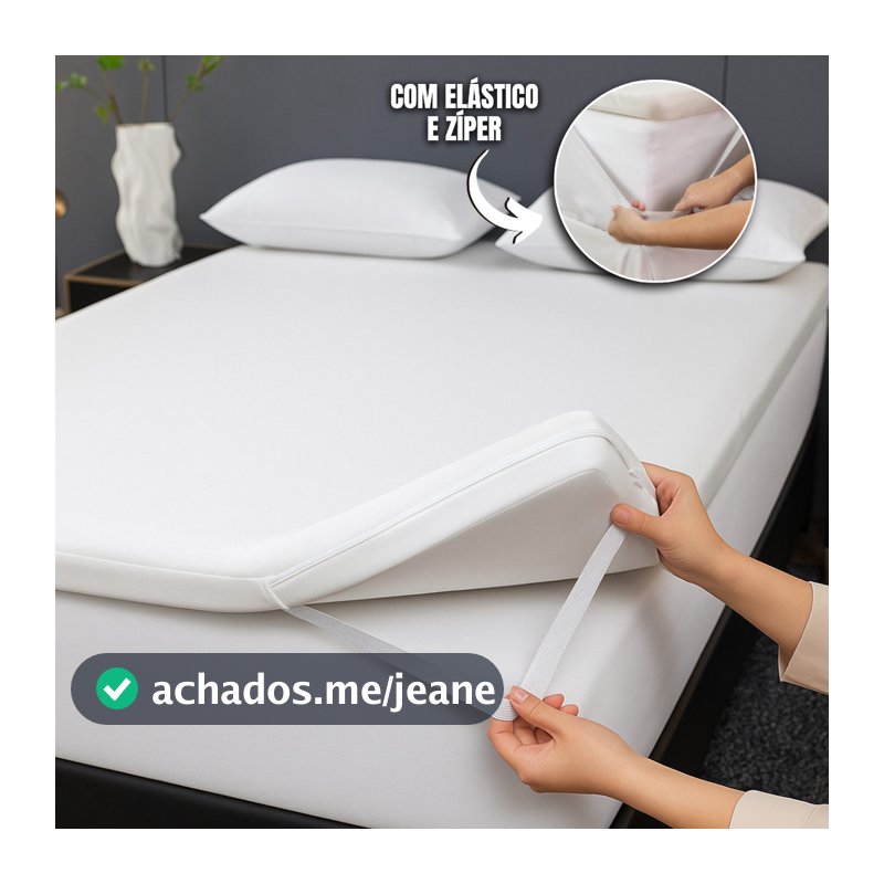 Pillow Top Espuma Cama Box Elástico MicroPercal 400 Fios Branco Lavável Antimofo Solteiro Casal Queen e King