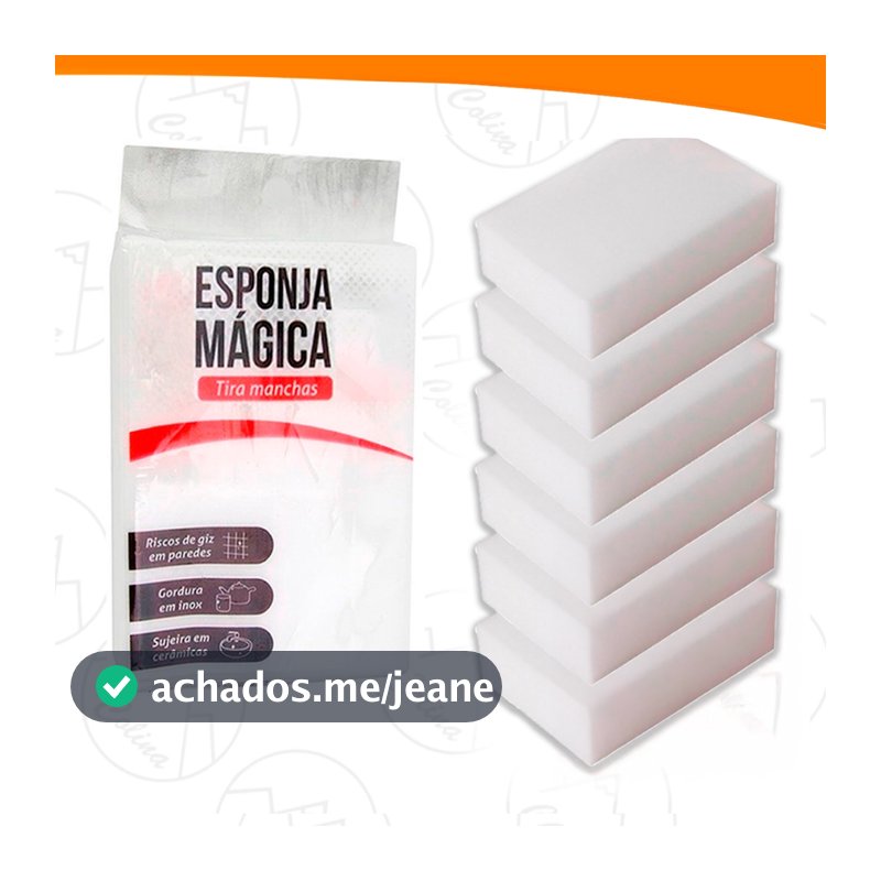 Kits até 20 Esponja Mágica de Melamina Tira Manchas Riscos Mágica Branca Multiuso
