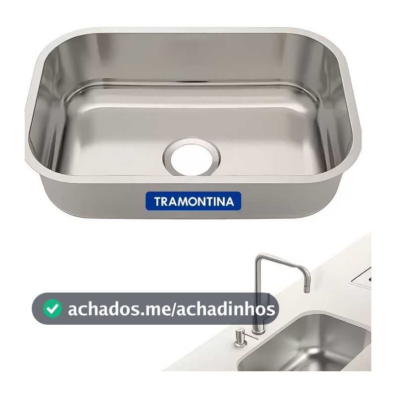 Cuba De Aço Inox Retangular Basic 47x30x14,5cm 18 Litros Tramontina Original