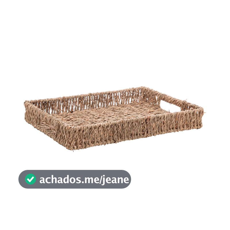 Bandeja de Sisal 30,5cm x 22,5cm x 4cm - Wolff Natural 4,5cm | WOLFF