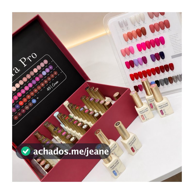 Kit Esmaltes em Gel Camada Unica 49 Cores Linha Pro Real Love  10 ml