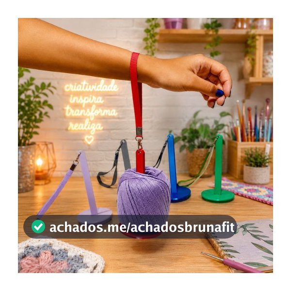 Suporte Giratório para Fio de Crochê e Tricô com Alça de Pulso | Organizador de Novelo Portátil e Leve