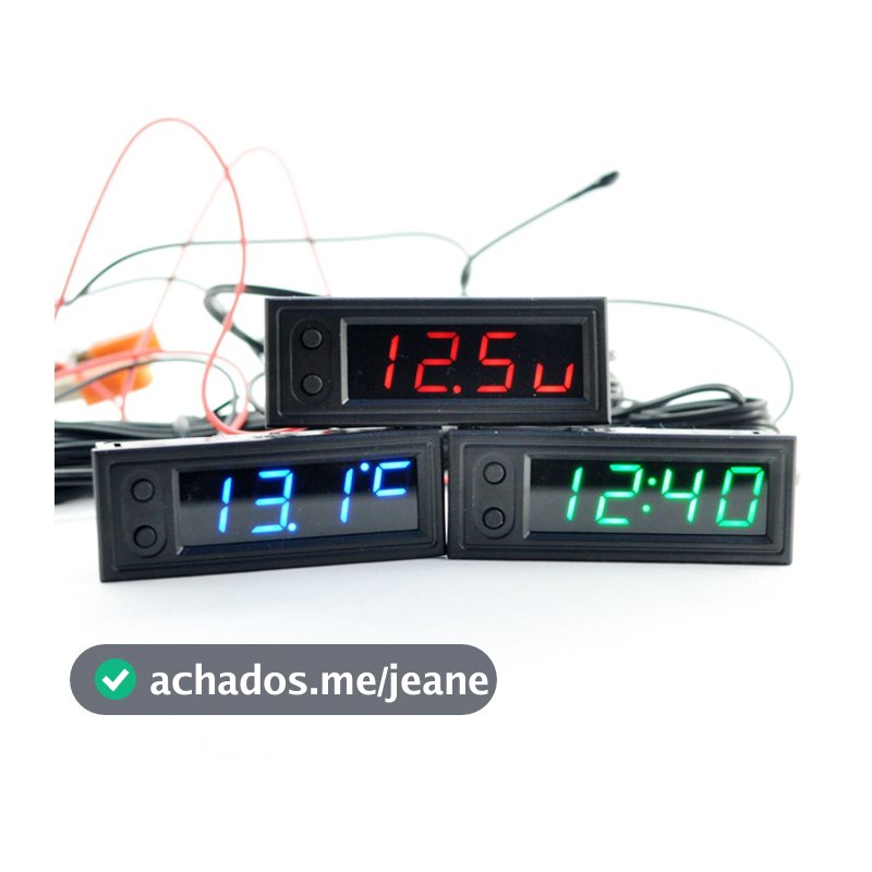 LZ 3 1 Veículo Carro Voltímetro Monitor Painel Relógio Display Digital LED