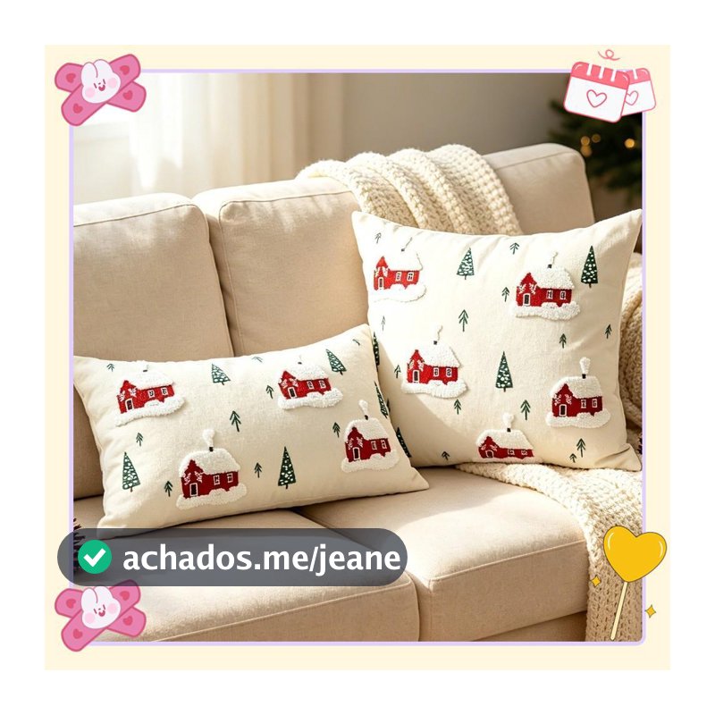 Capa De Almofada Tufada , Macia De Lona , Fronha Com Padrão De Natal , Decoração De Casa