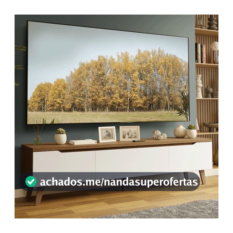Rack para TV até 75 Polegadas 180 cm 2 Portas 1 Gaveta Dune Madesa