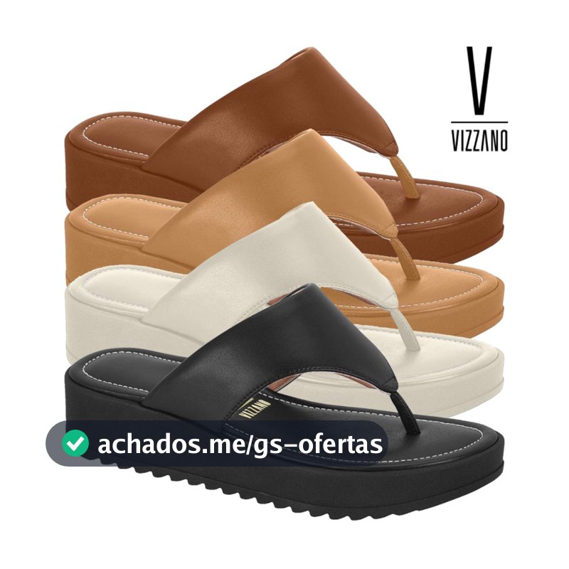 Sandália Feminina Vizzano Chinelo de Dedo Flatform Tratorado Confortável Original